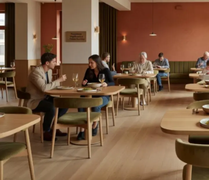 Jasne, eleganckie wnętrze restauracji Maweb Design Korlátolt Felelősségű Társaság