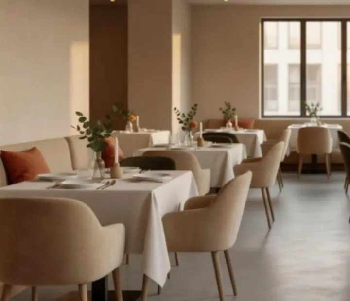 Jasne, eleganckie wnętrze restauracji Maweb Design Korlátolt Felelősségű Társaság przygotowane na przyjęcie