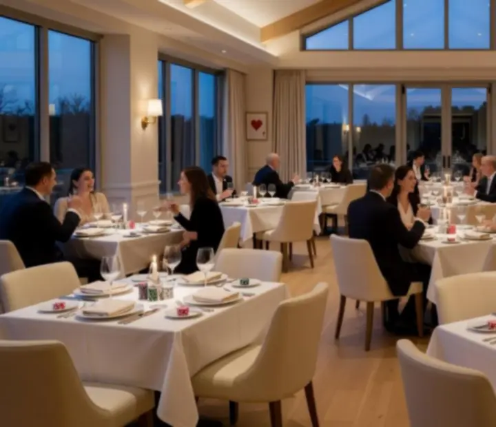Goście podczas eleganckiego wieczoru tematycznego w restauracji Maweb Design Korlátolt Felelősségű Társaság